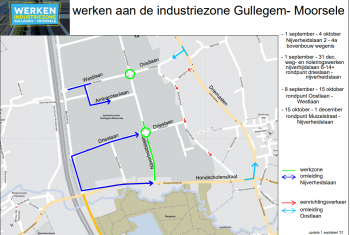 Update 9 september 2021: Werken aan de industriezone Gullegem-Moorsele